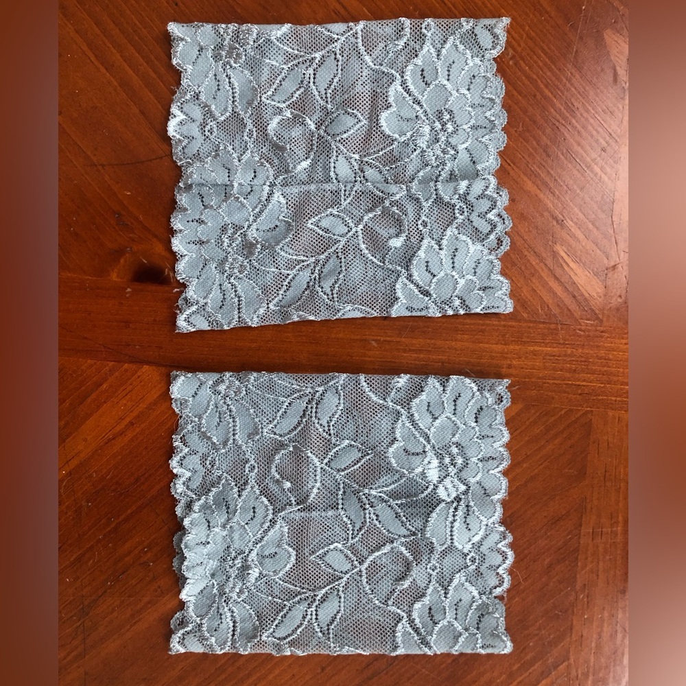 Gray Lace Stretch Boot Leg Cuffs